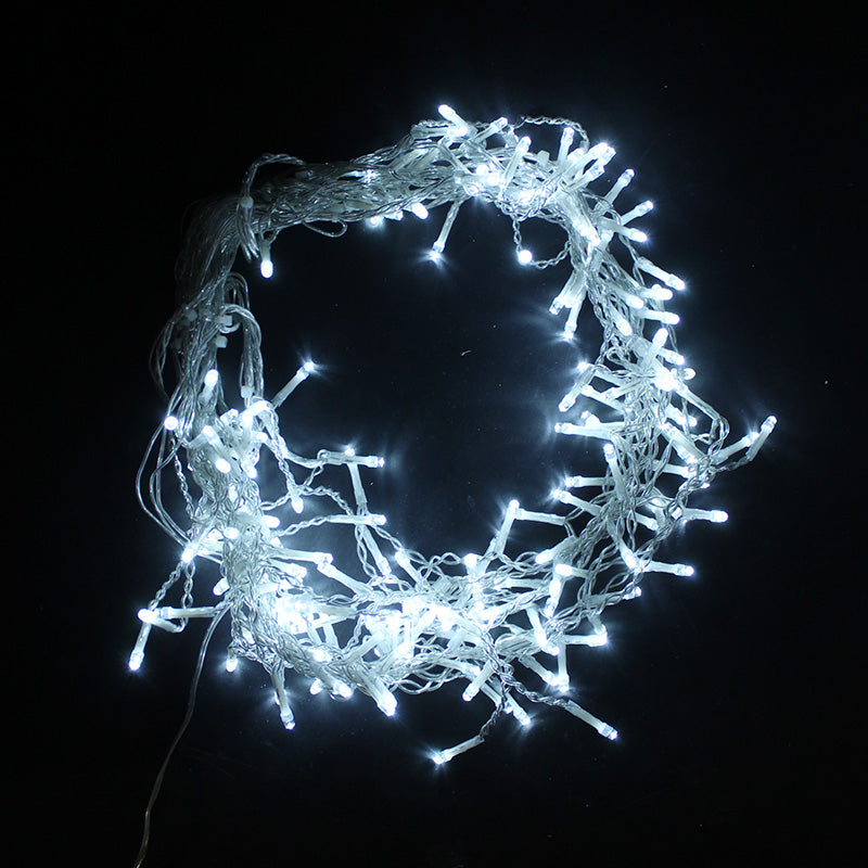Cortina de luz 120led IP44 2M 8 Modos - Cable transparente, azul