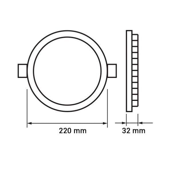 Mancha LED redonda extra plana 20W Ø220 mm Temperatura variable Dimmable