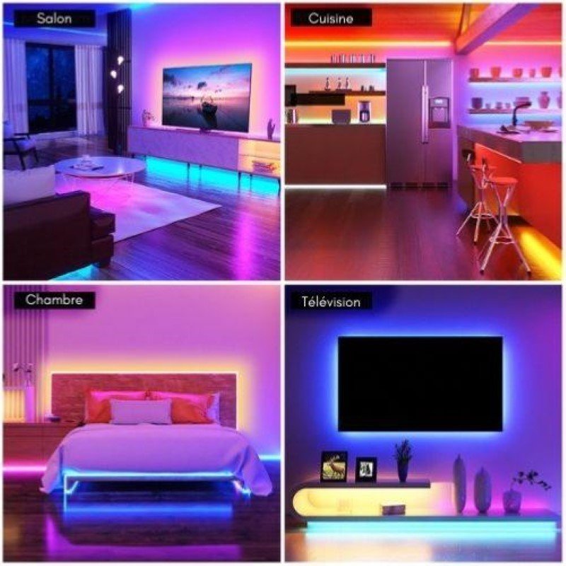 Ruban LED Connecté WiFi RGBW 12V 2m 90LED/m IP44