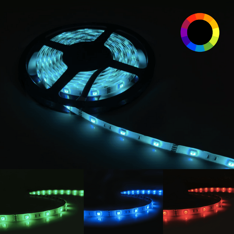 Bandeau LED RGB 12V 5m 5050 30LED/m IP44