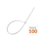 Serre-câble 100 x 3,5mm Blanc - Pack de 100