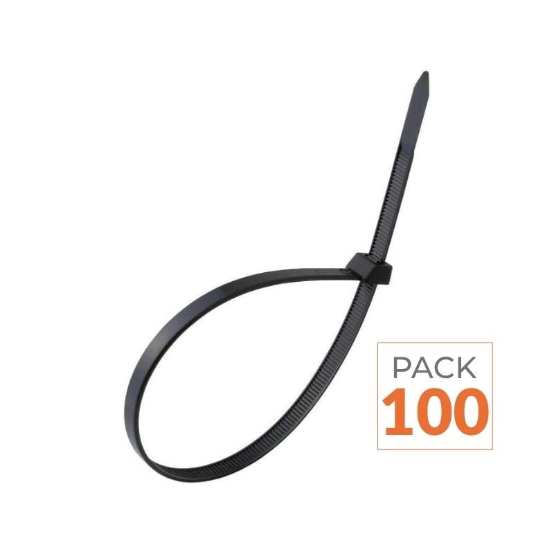 Serre-câble 100 x 3,5mm Noir - Pack de 100