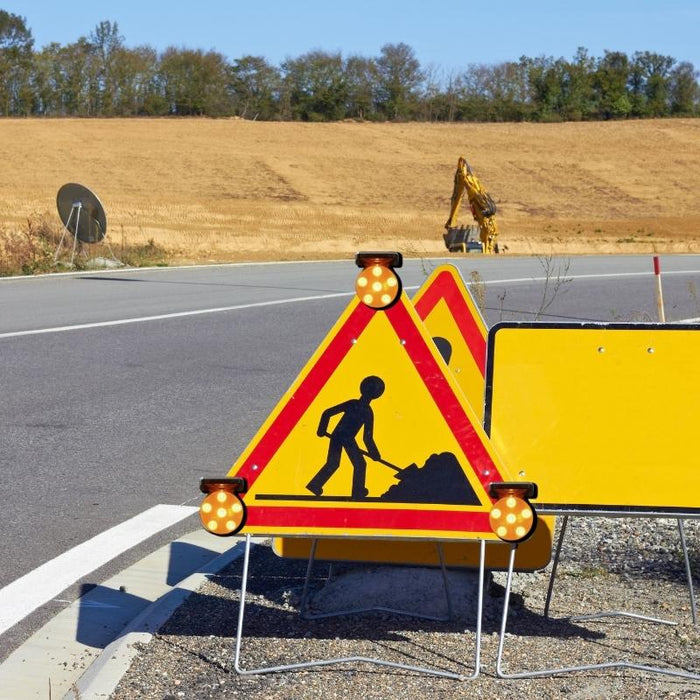 Signalisation Magnétique 6LED Solaire Jaune Avec Synchro