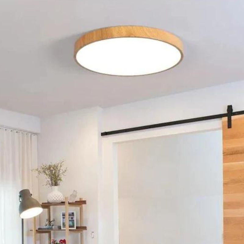LED ceiling light Wood 28cm