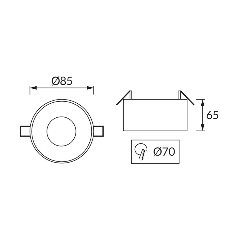 Spot Encastrable pour Ampoule GU10 Blanc, Intérieur Doré