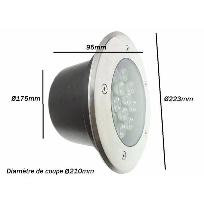 Spot Extérieur Encastrable LED Sol 18W IP65 60°