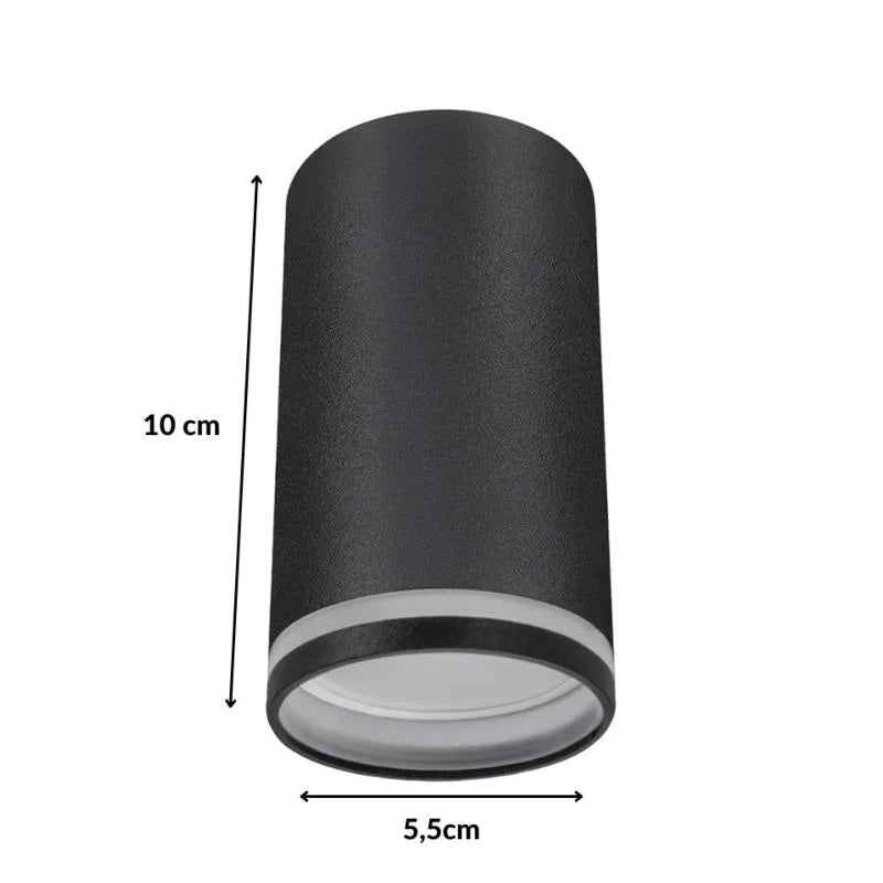 Foco LED de superficie de diseño NEGRO para bombilla GU10