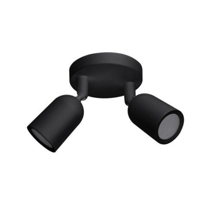 Spot LED en Saillie Double Orientable Noir pour Ampoule GU10