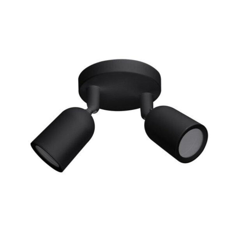 Spot LED en Saillie Double Orientable Noir pour Ampoule GU10