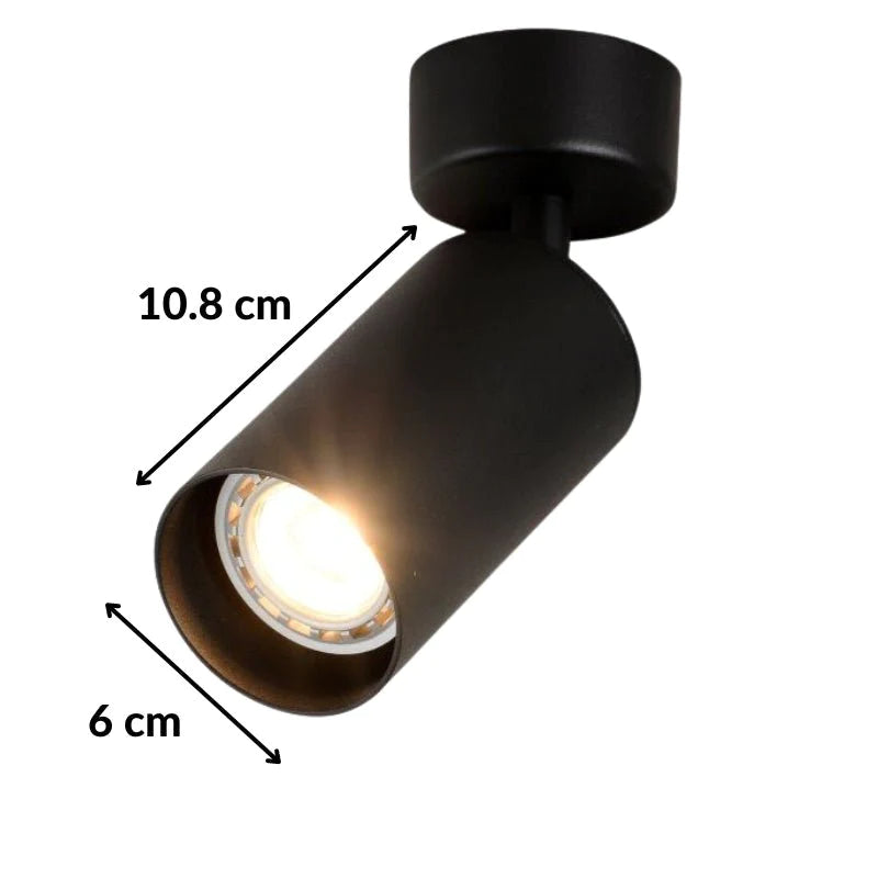 Adjustable surface-mounted LED spotlight for GU10/MR16 bulb