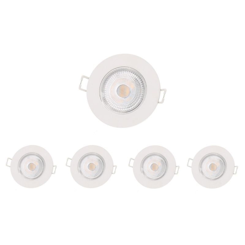 Spot LED Encastrable 5W IP65 Ø72mm Blanc (Pack de 5)