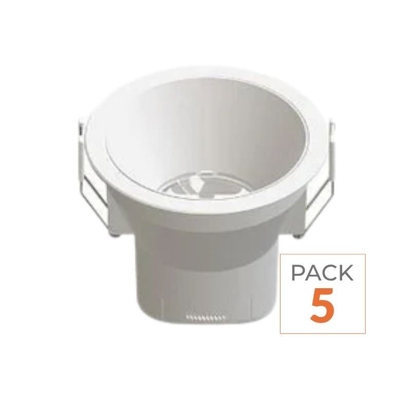 Spot LED Encastrable 8W IP44 Dimmable CCT Ø90mm Blanc - Pack de 5