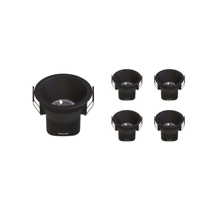 Spot LED Encastrable 8W IP44 Dimmable CCT Ø90mm Noir - Pack de 5