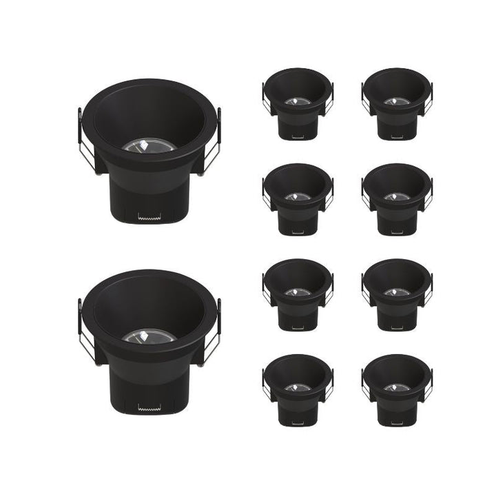 Spot LED Encastrable 8W IP44 Dimmable CCT Ø90mm Noir - Pack de 10