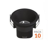 Spot LED Encastrable 8W IP44 Dimmable CCT Ø90mm Noir - Pack de 10