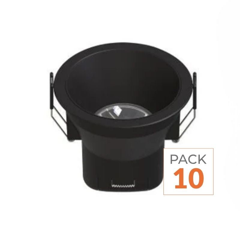 Spot LED Encastrable 8W IP44 Dimmable CCT Ø90mm Noir - Pack de 10