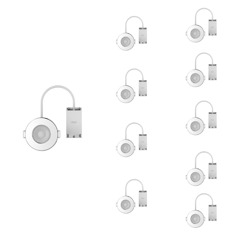 Spot LED Encastrable 6W IP65 Dimmable CCT Alu pour Salle de Bain - 3000K/4000K/6500K (Pack de 10)