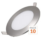 LED-Downlight-Panel 6 W Extra flach Rund Aluminium - 10er-Pack