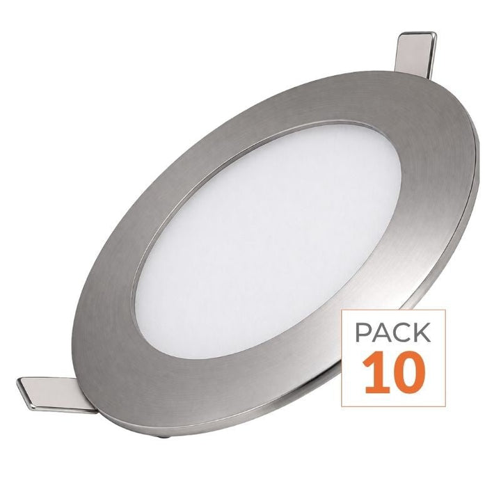 Downlight Dalle LED 6W Extra Plate Ronde Aluminium - Pack de 10