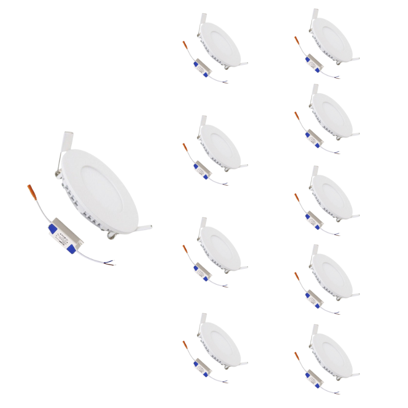 Spot LED Encastrable Rond BLANC 3W CCT - 3000K/4000K/6500K (Pack de 10)