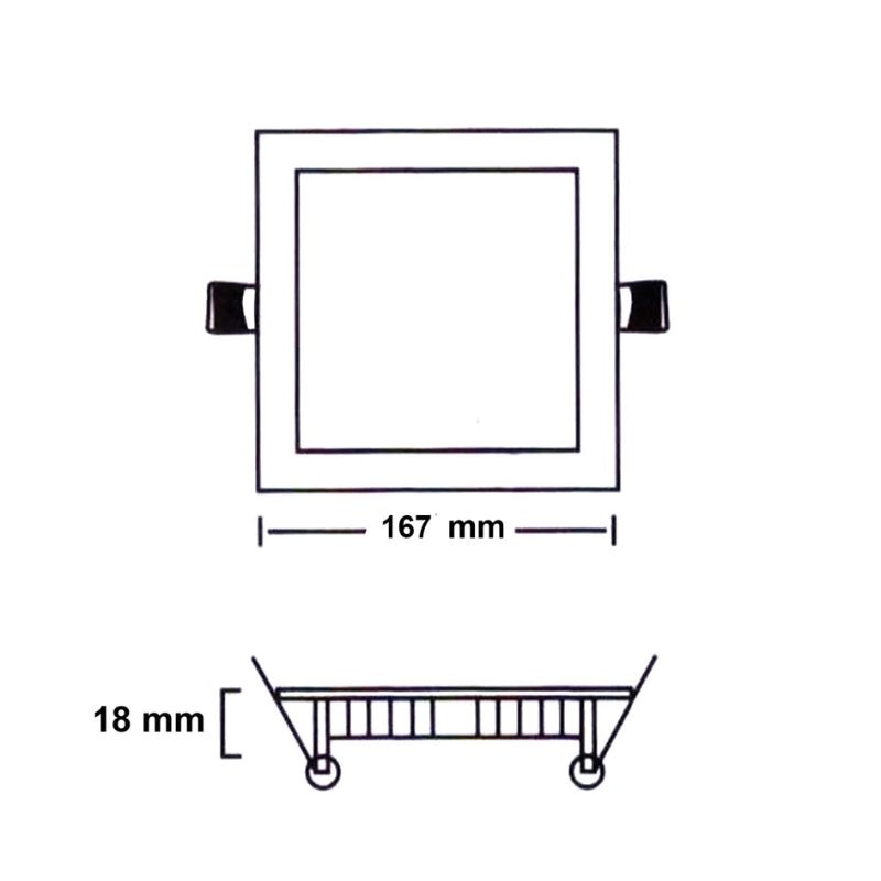Spot LED Extra Plat Carré 12W Blanc CCT - 3000K/4000K/6000K ( Pack de 10 )