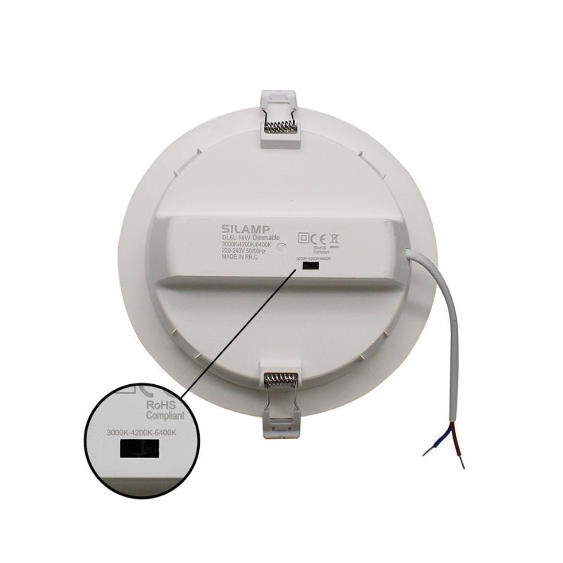 Spot LED Extra Plat Downlight Rond 18W Blanc CCT - 3000K/4000K/6000K ( Pack de 10 )