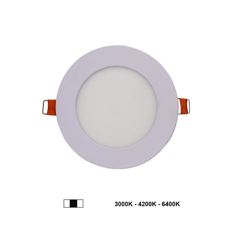 Spot LED Extra Plat Downlight Rond 6W Blanc CCT - 3000K/4000K/6000K (Pack de 10)