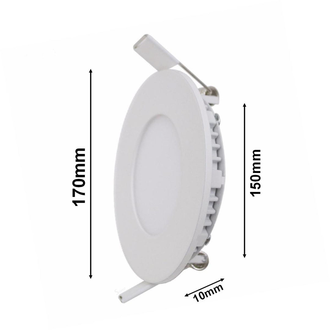 Downlight Dalle LED 12W Extra Plate Ronde Blanc - Pack de 5