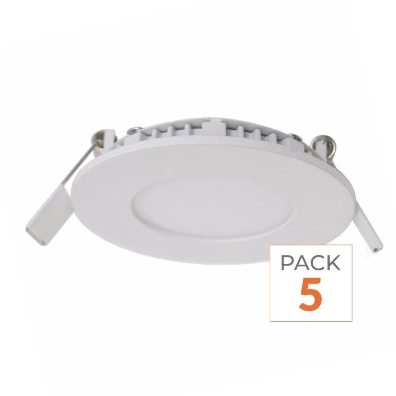 Downlight Dalle LED 12W Extra Plate Ronde Blanc - Pack de 5