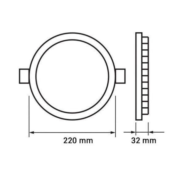 Mancha LED redonda extra plana 20W Ø220 mm Temperatura variable Dimmable