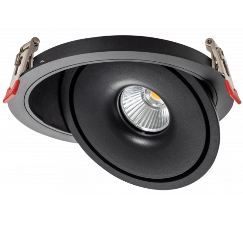 Spot LED Encastrable COB 30W Rond ø200mm Orientable CCT Noir - 3000K/4000K/6000K
