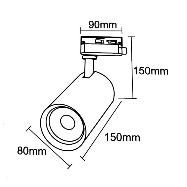 Spot LED sur Rail 30W 45° Monophasé (Pack de 5)
