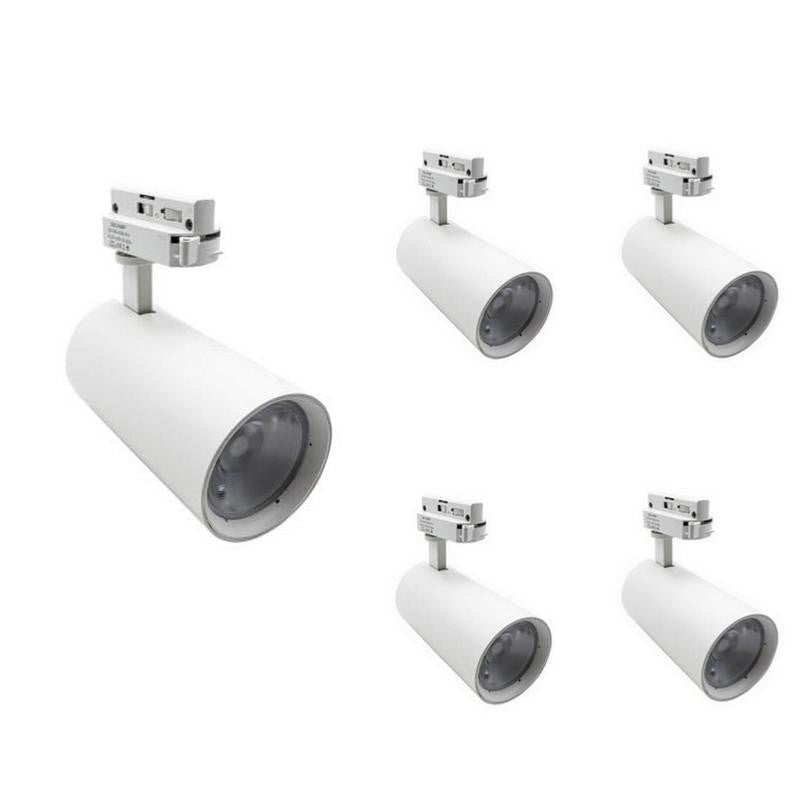 Spot LED sur Rail 30W 45° Monophasé (Pack de 5)