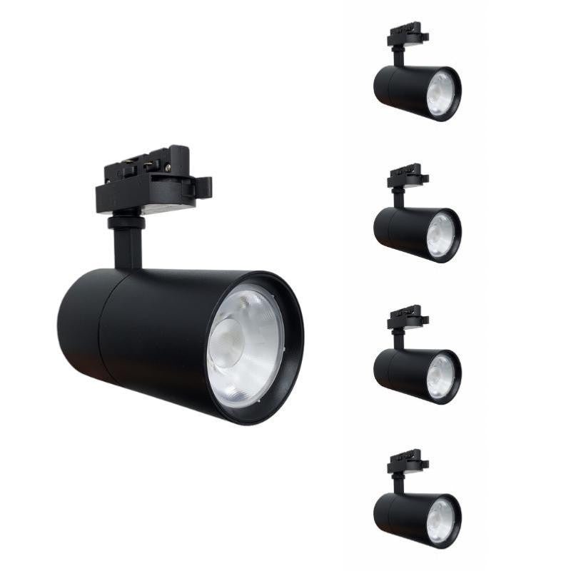 Spot LED sur Rail 30W 80° Compact Monophasé (Pack de 5)