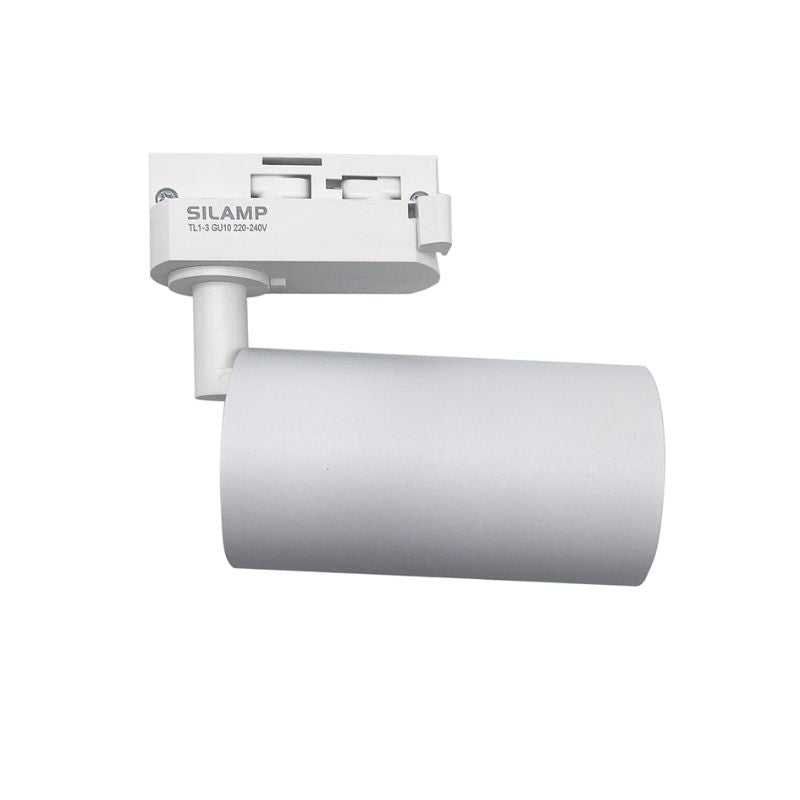 Spot LED sur rail 80° Monophasé Blanc pour ampoule GU10