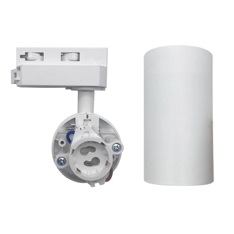 Spot LED sur rail 80° Monophasé Blanc pour ampoule GU10