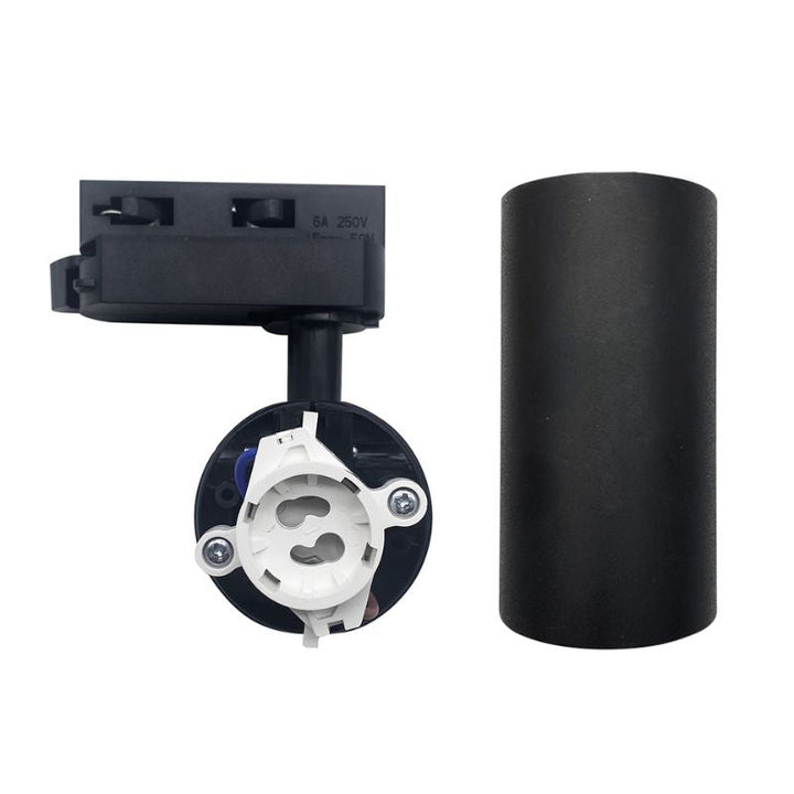 Spot LED sur rail 80° Monophasé Noir pour ampoule GU10