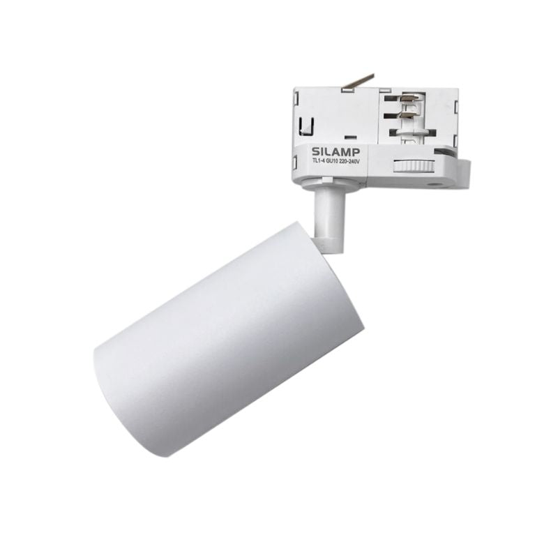 Spot LED sur rail 80° Triphasé Blanc pour ampoule GU10
