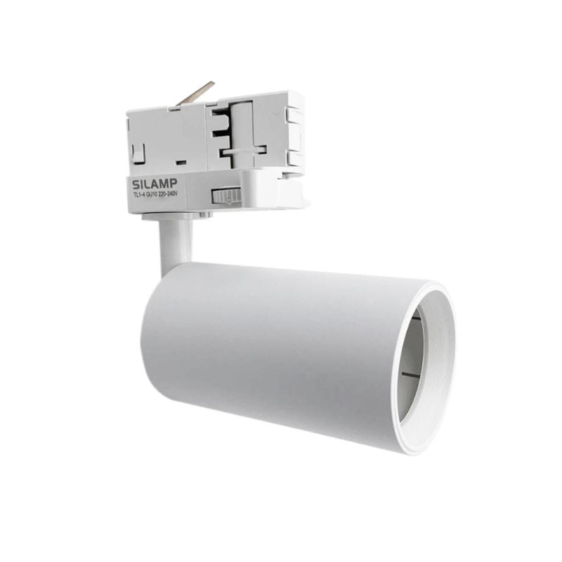 Spot LED sur rail 80° Triphasé Blanc pour ampoule GU10