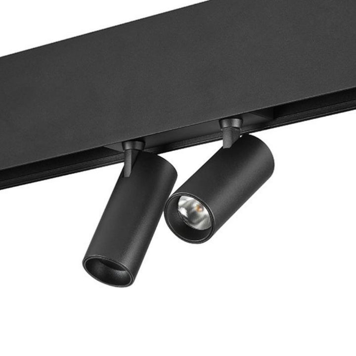 Spot LED sur Rail Magnétique 48V 7W Orientable Noir Dimmable