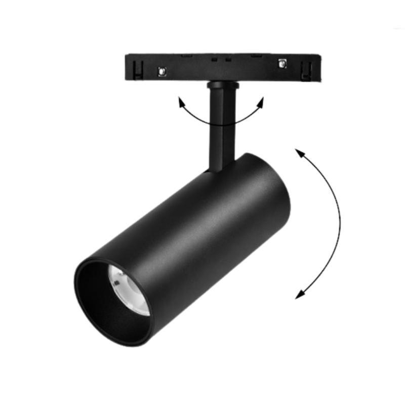 Spot LED sur Rail Magnétique 48V 7W Orientable Noir Dimmable
