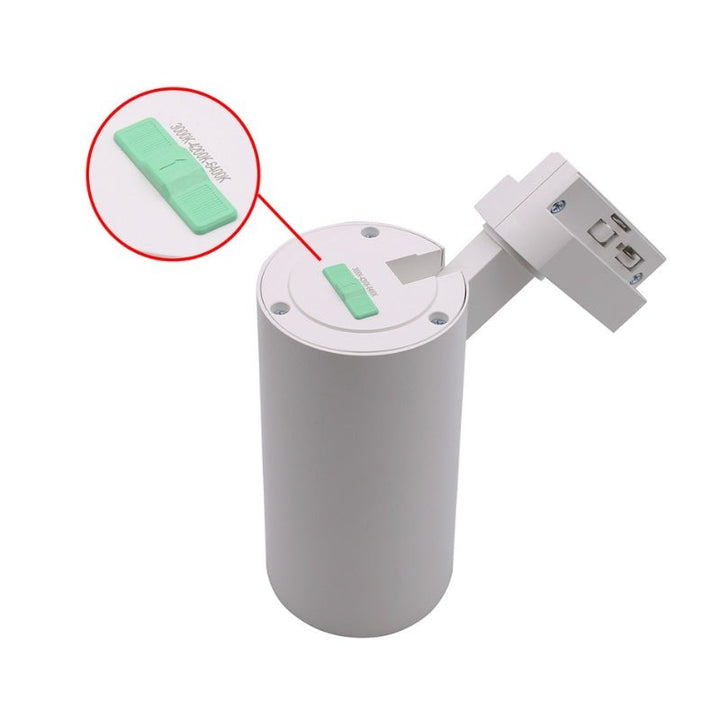Spot LED sur Rail Monophasé CCT 20W 60° Blanc - 3000K/4000K/6500K (Pack de 20)