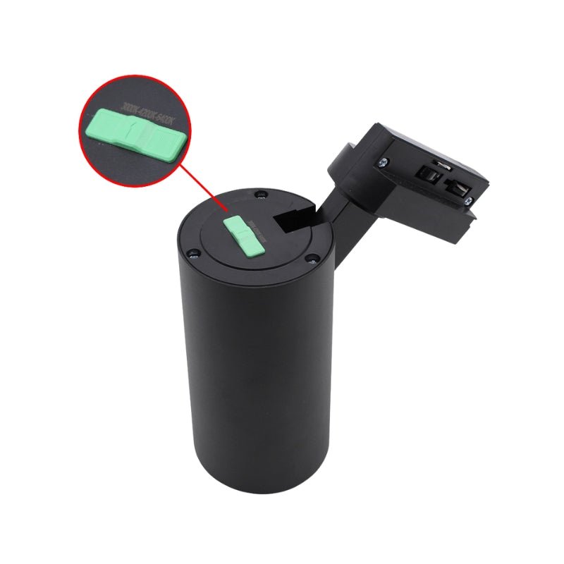 Spot LED sur Rail Monophasé CCT 20W 60° Noir - 3000K/4000K/6500K