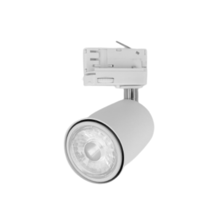 Spot LED sur rail Triphasé Blanc pour Ampoule GU10