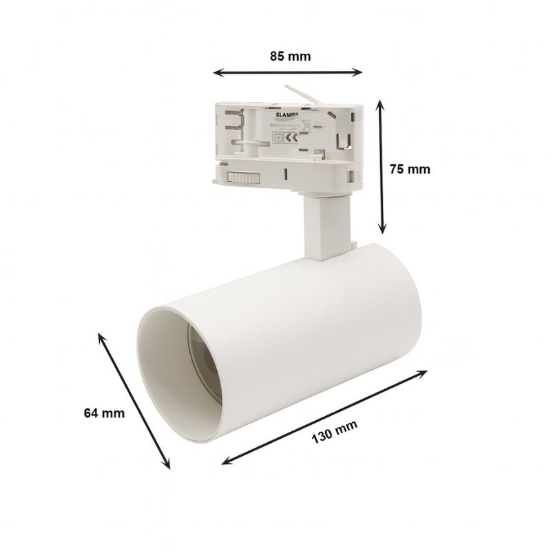 Spot LED sur Rail Triphasé CCT 20W 60° Blanc - 3000K/4000K/6500K