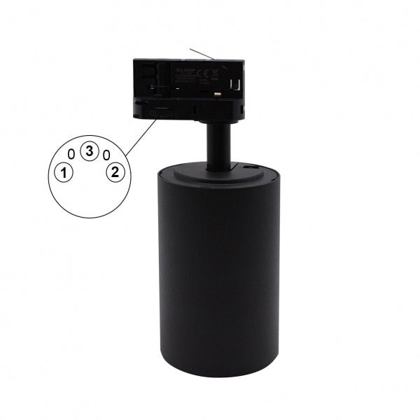 Spot LED sur Rail CCT Monophasé 30W 60° Noir - 3000K/4000K/6500K (Pack de 20)