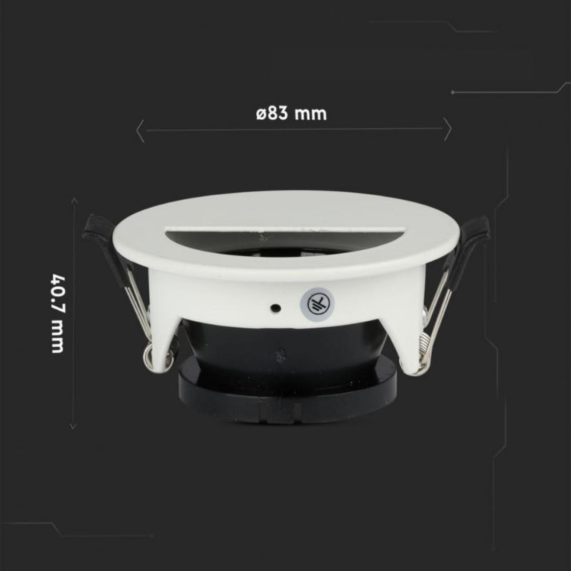Support Spot Aluminium GU10 LED Demi-Rond Orientable Ø83mm Blanc