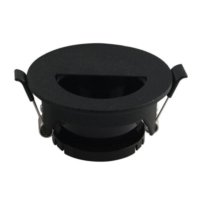 Support Spot Aluminium GU10 LED Demi-Rond Orientable Ø83mm Noir