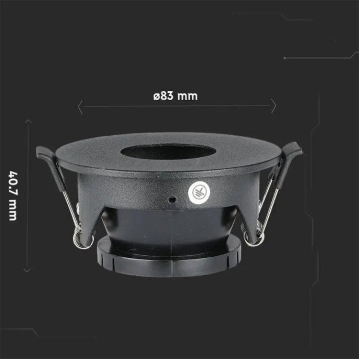 Support Spot Aluminium GU10 LED Rond Orientable Ø83mm Noir