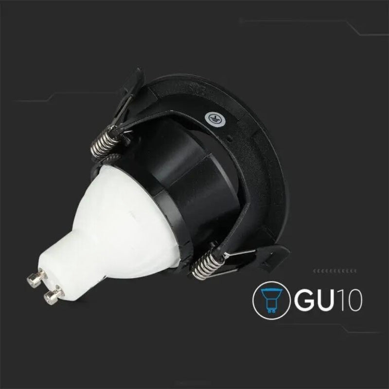 Support Spot Aluminium GU10 LED Rond Orientable Ø83mm Noir
